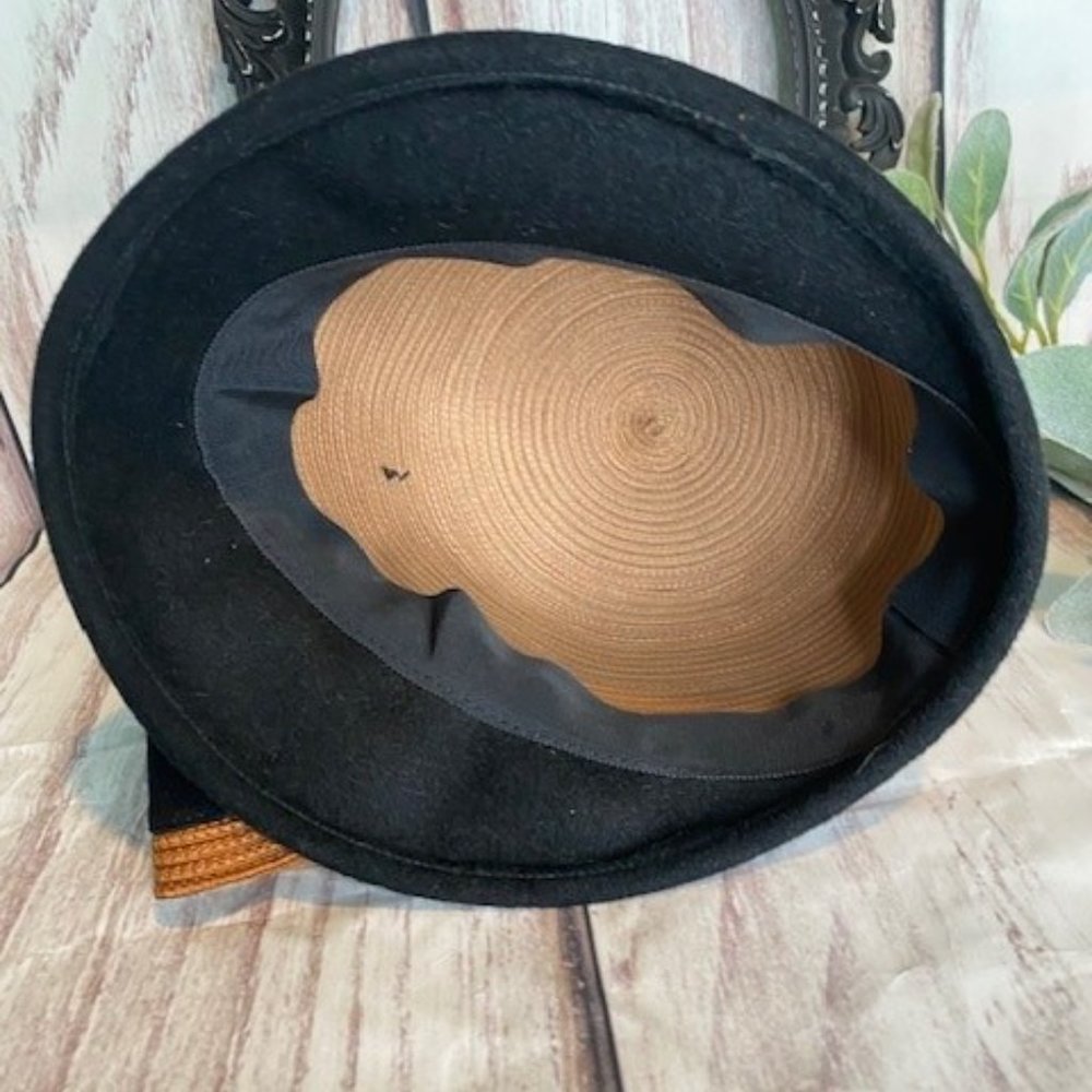 CoCo Women’s Cloche Hat with Side Flower Fan Brown Party Church - Picture 5 of 5